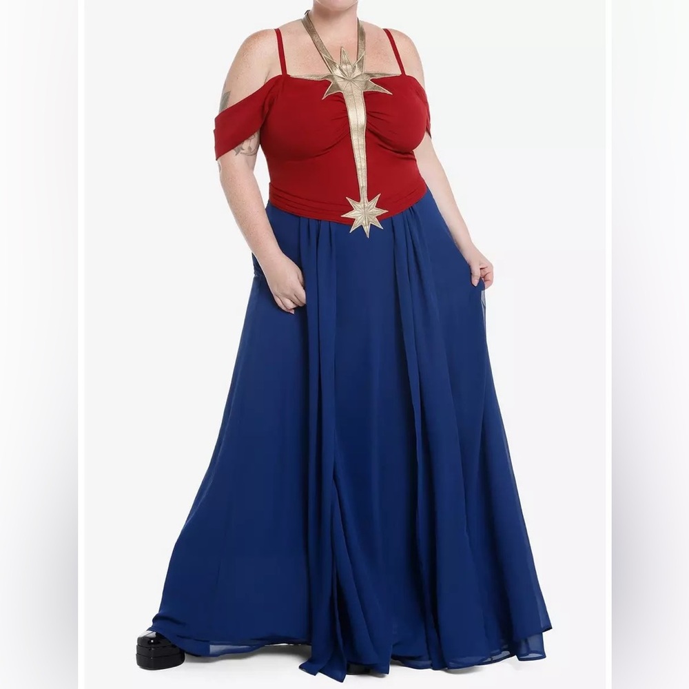 Her Universe Marvel The Marvels Captain Marvel Maxi Dress Plus Size Hot Topic